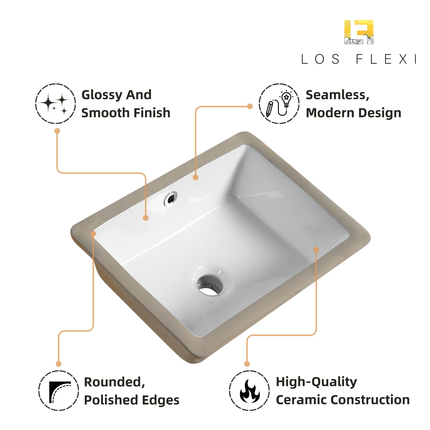 Compact 16"x12" White Ceramic Vessel Sink - Rectangular Above Counter Basin With Overflow For Small Bathroom