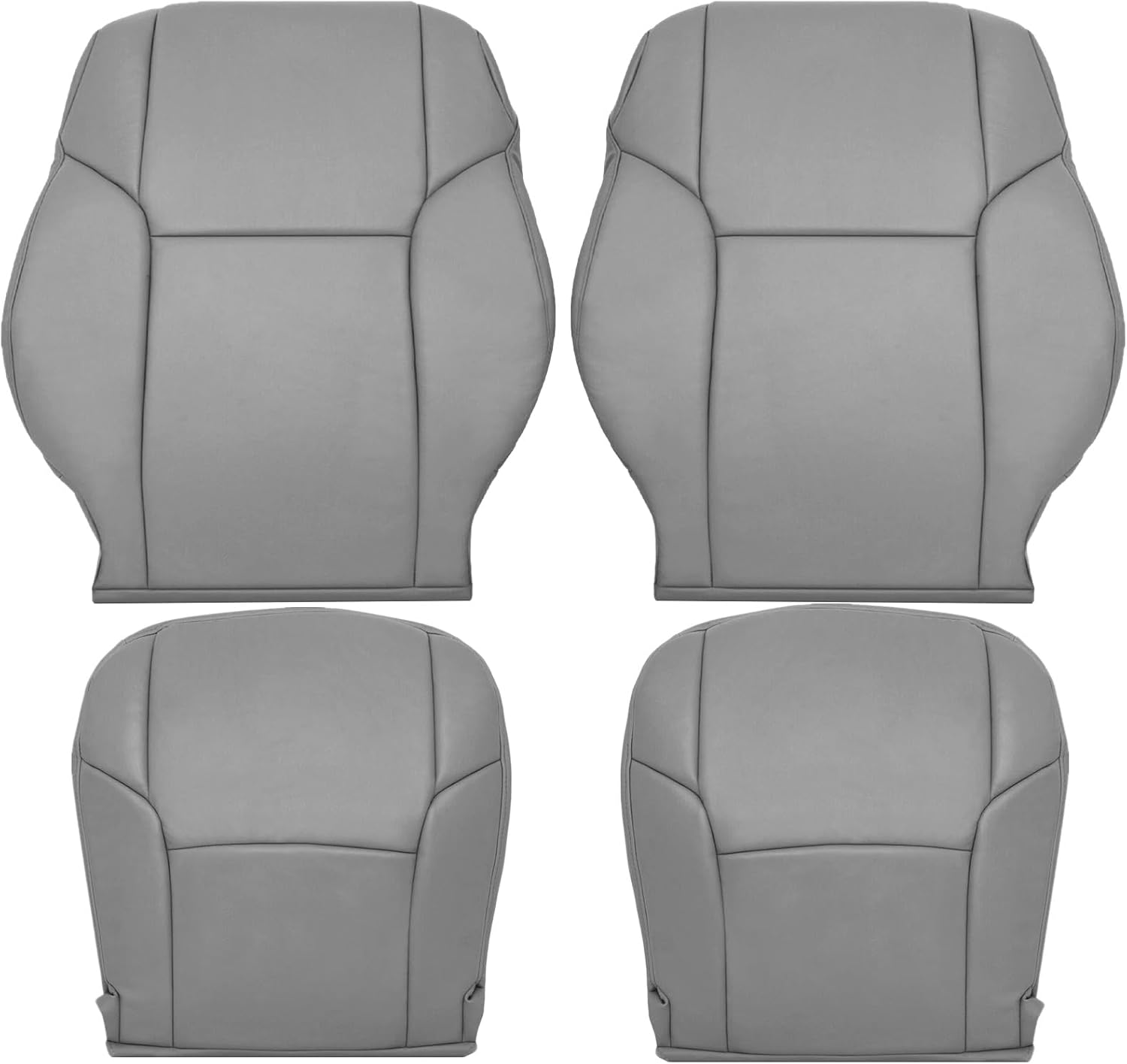 SecosAutoparts Driver & Passenger Side Bottom & Top Lean Back Leather Seat Cover Gray Compatible with Toyota 4Runner Limited 2003 2004 2005 2006 2007 2008 2009