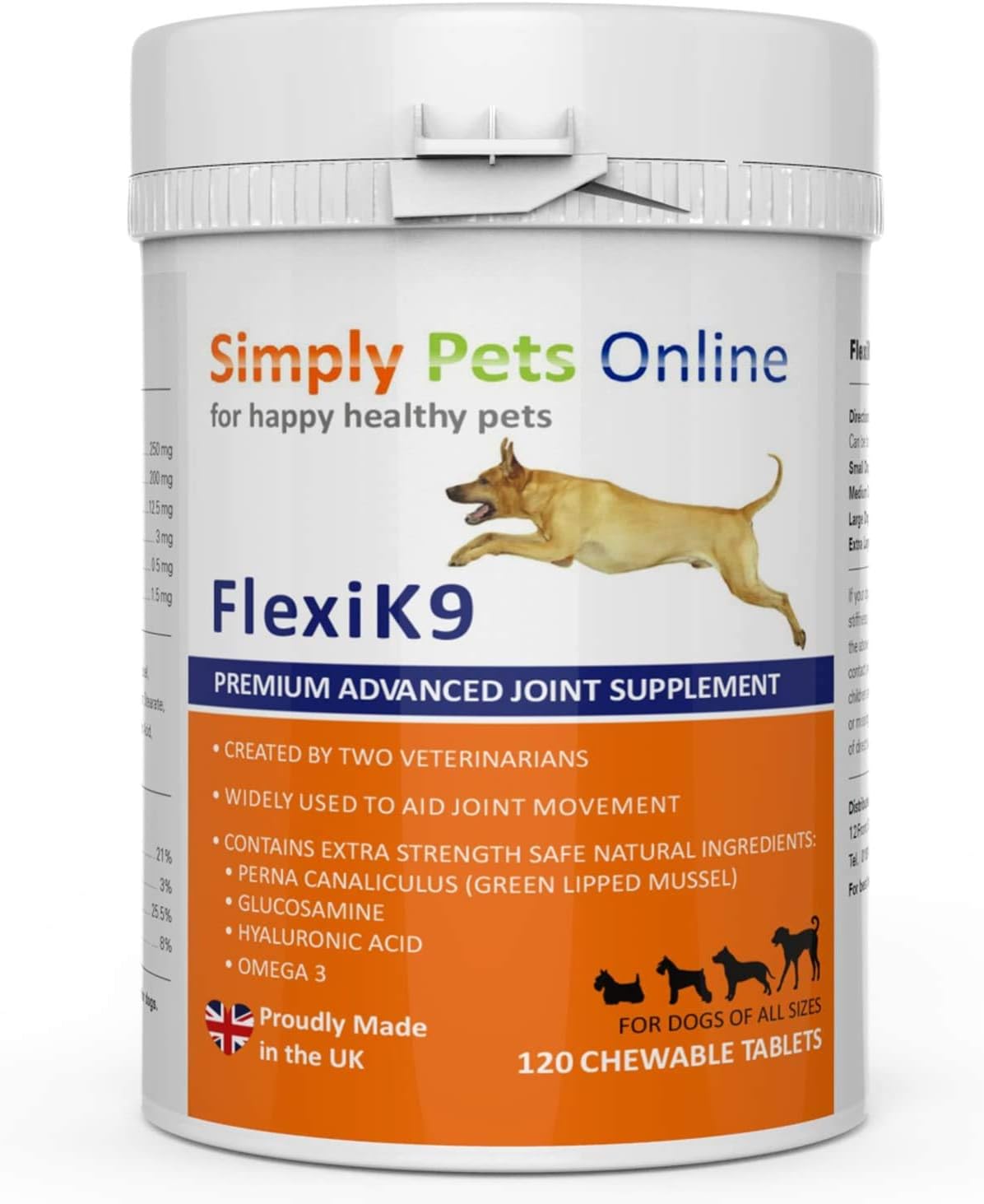 FlexiK9 Joint Supplement For Dogs Formulated By Vets Extra Green