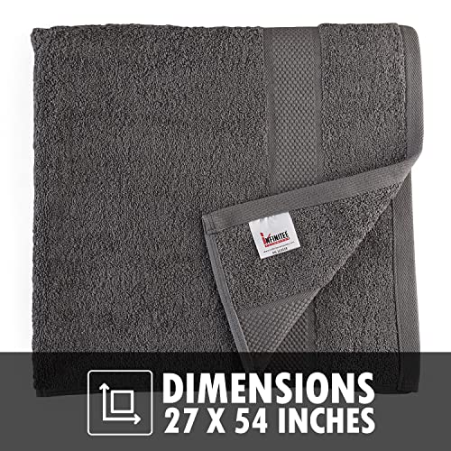 Infinitee Xclusives Premium Bath Towels Set Pack Of 4-100% Ring Spun Cotton Towels - Grey Bath Towels 27 X 54 - Soft Feel, Quick Dry, Highly Absorbent Durable Towels, Perfect For Daily Use #TOP4