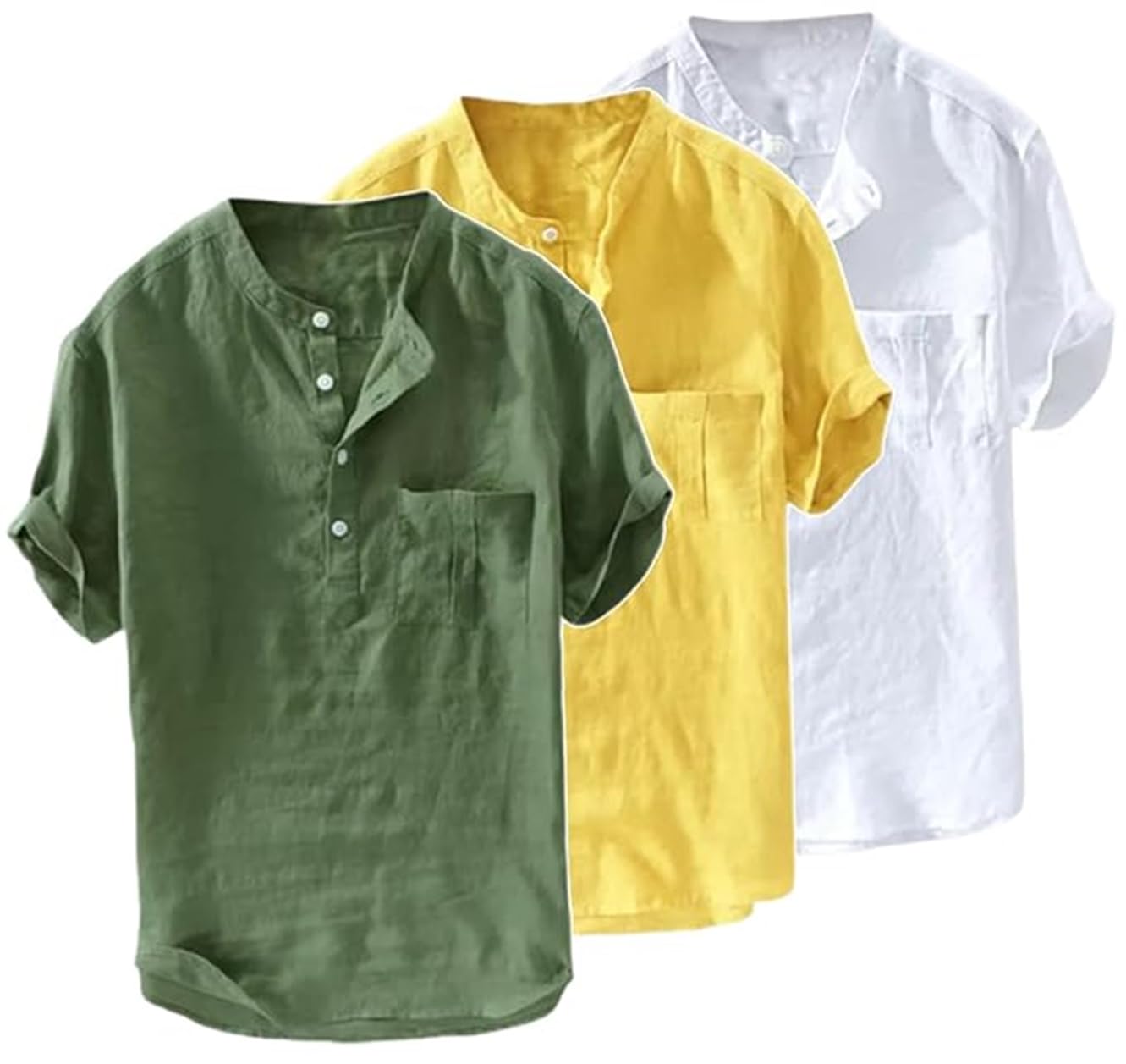 bollywood designer Men's Cotton Solid Super Half Sleeve Kurta Shirt Combo Pack of 3-picture-17