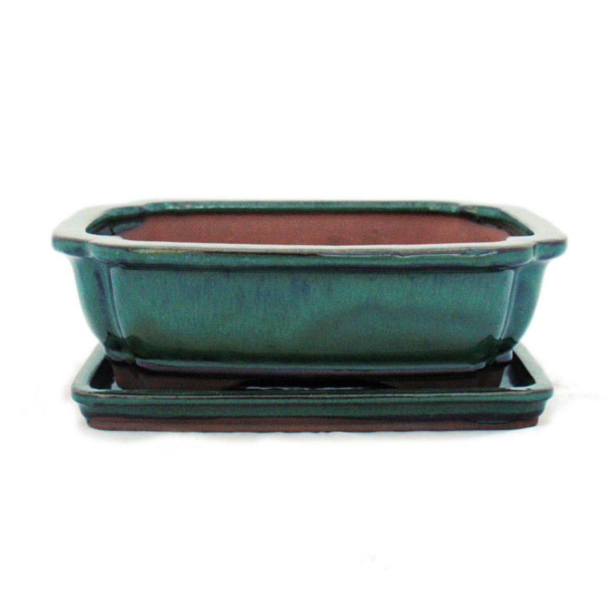 Bonsaï Bol avec sous assiette Taille 3 – Vert – Carrée – Modèle G12 – L 18 cm – B 14 cm – H 5,5 cm
