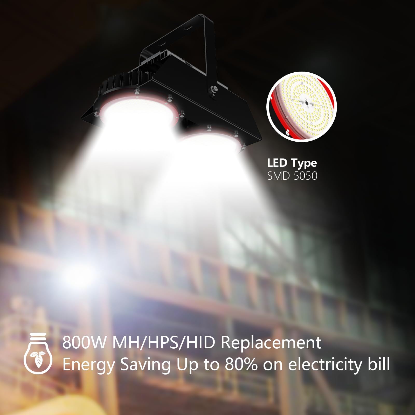 200W LED High Bay Light 70 C 158 F Heat Resistant 28000LM 5000K 0-10V Dimmable High Temperature LED — view 5