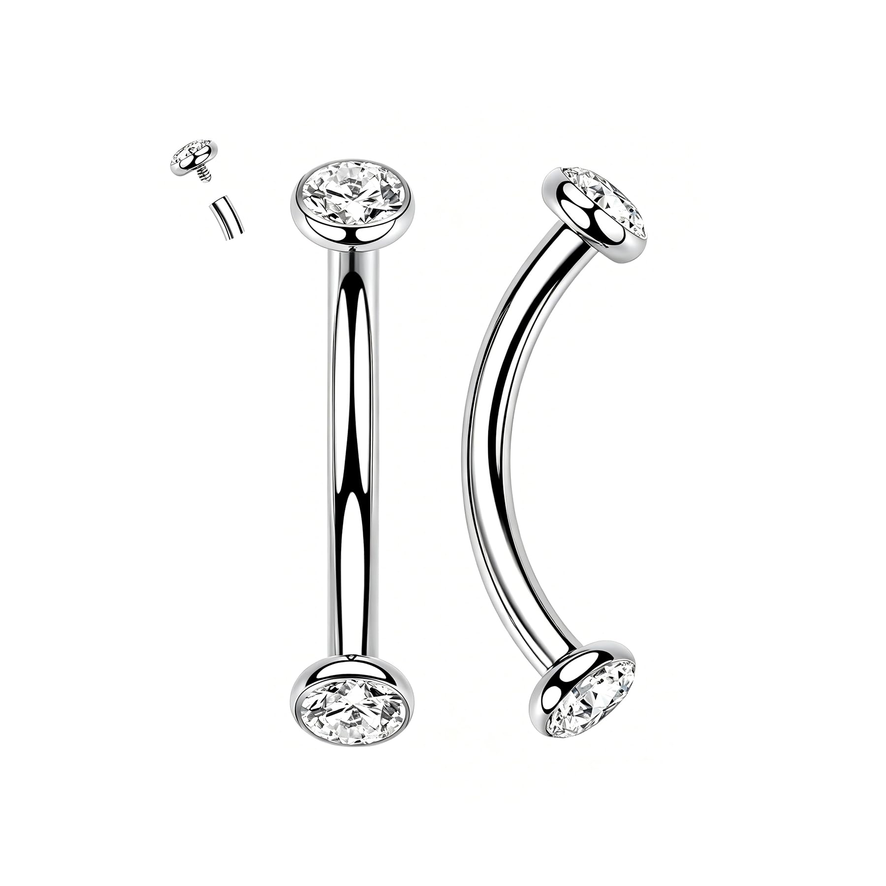 AVYRING 16G tytanowy kryształ zakrzywione sztanga piercing brzuch tragus helix kolczyk stokrotka brwi wieża biżuteria, pionowe labret wargi dla kobiet mężczyzn 6 mm 8 mm 10 mm 12 mm