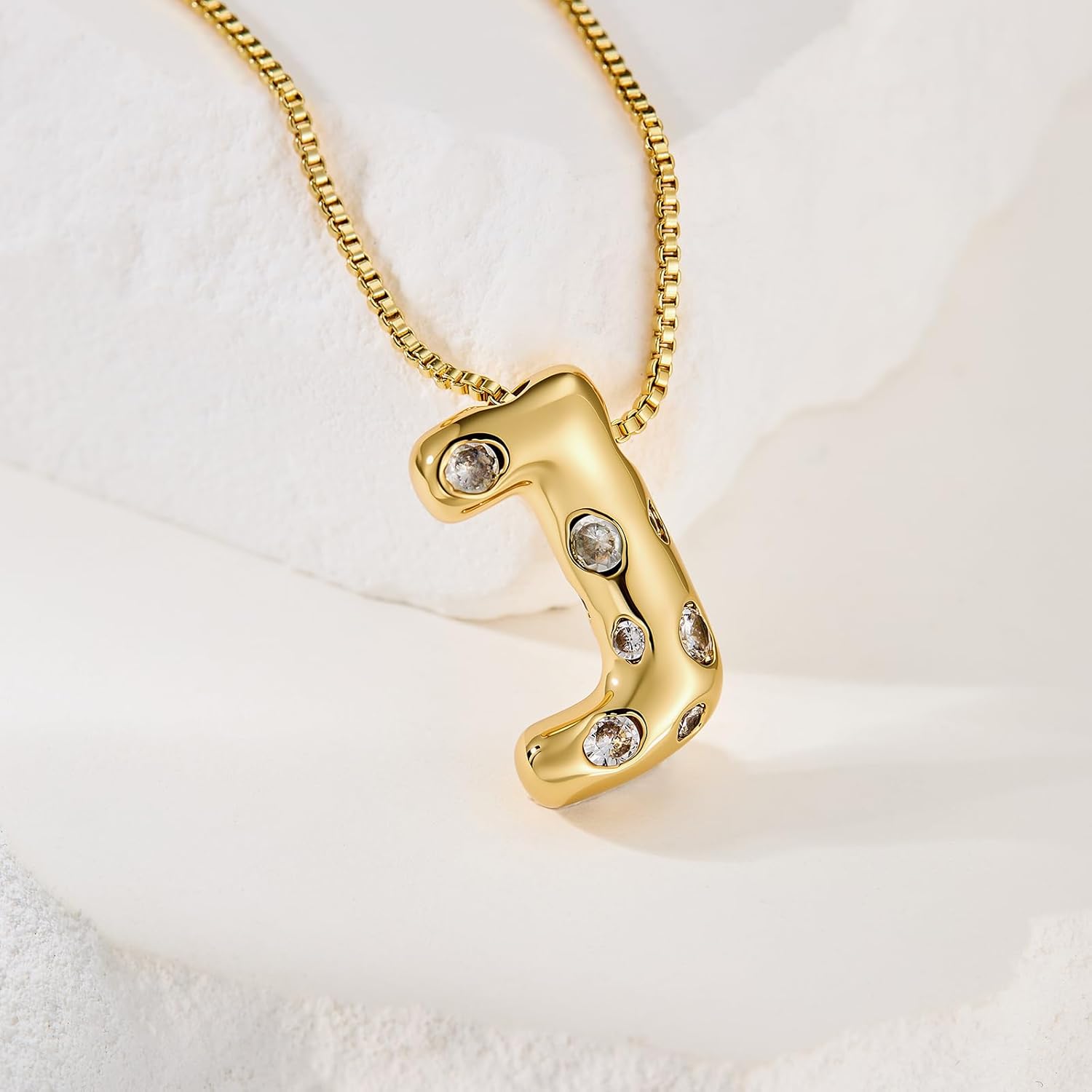 Cicy Bell Initial Necklace for Women 14k Gold Plated Cubic Zirconia Trendy Personalized Dainty Letter Pendant Necklace Gifts - Image 2