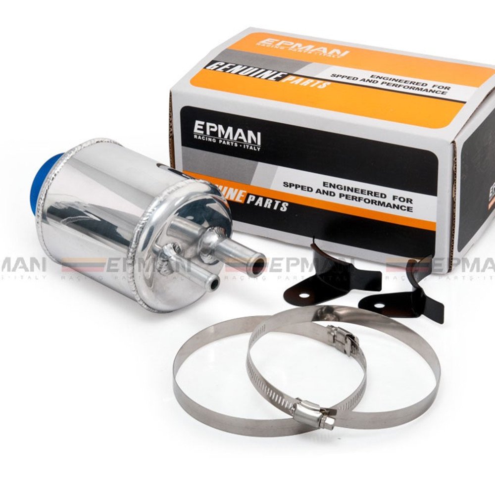 EPMAN Fuel Cell Racing Power Steering Tank Pump Reservoir Tank Aluminum Breather Tank