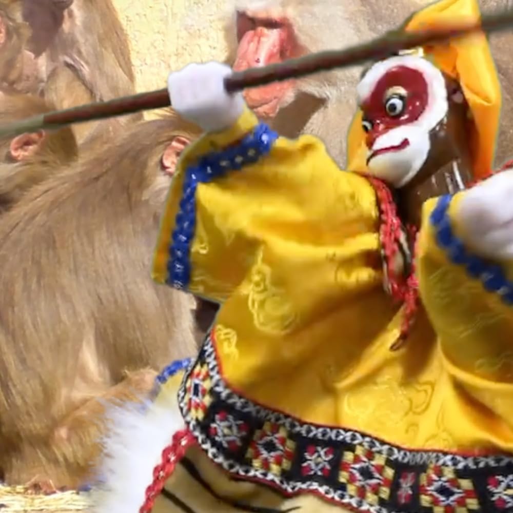 A-ONE Asian Fairy Tales Monkey King Kids Hand Puppet, Sun Wukong Journey to The West Collectible Chinese Doll for Oriental Indoor Home Decoration U09