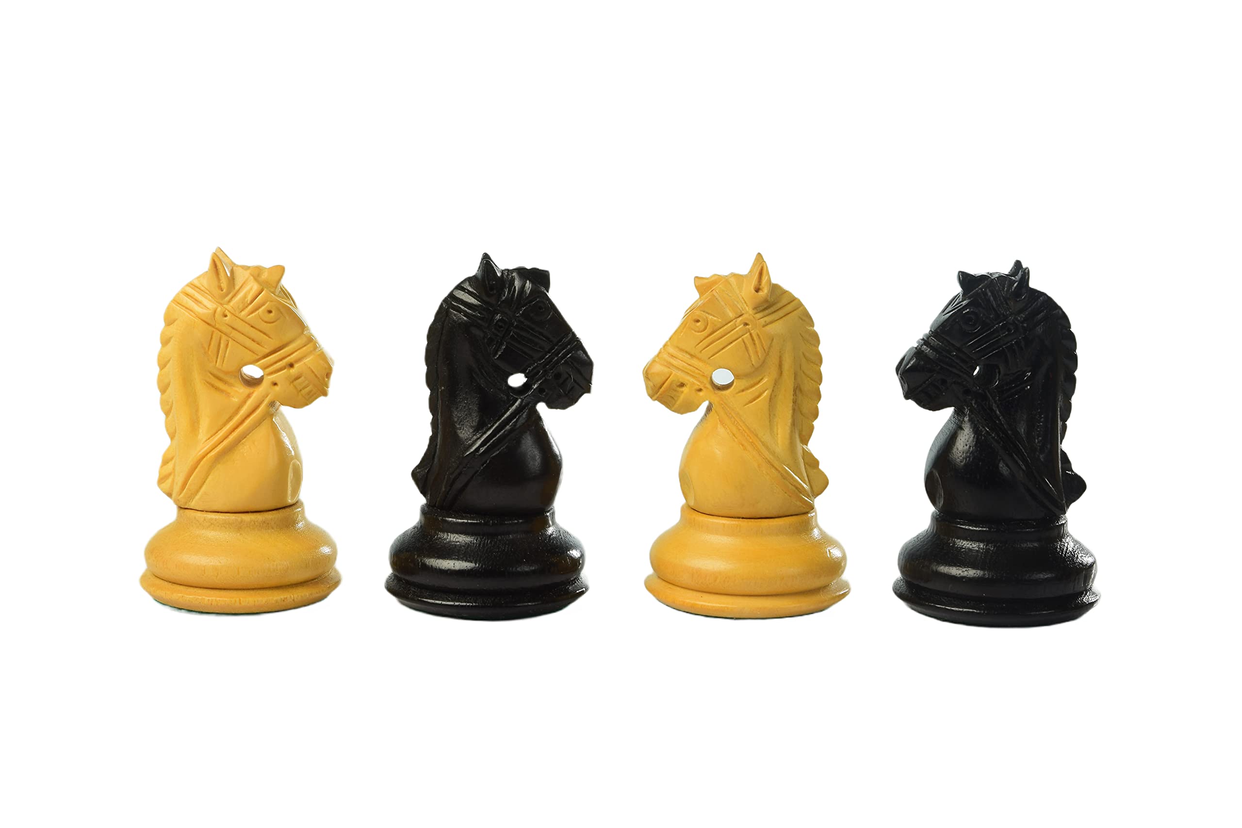 BCBESTCHESS Handcrafted Wooden Chess Pieces 32 Chessmen with 2 Extra Queens, 3 Inches King Size with Proportional Chess Pieces Made with Finest Indian Ebonised Wood and Box Wood