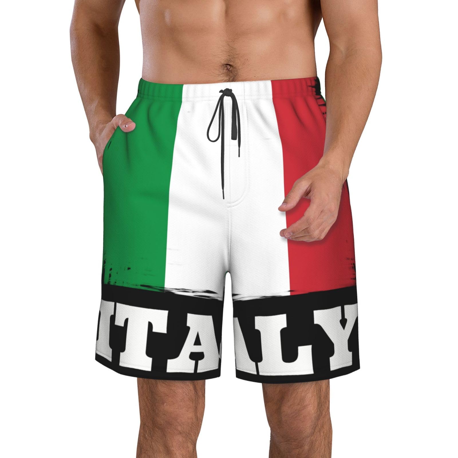 Bandiera Italiana di novità Uomo Bagno Shorts Asciugatura Rapida Pantaloncini da Mare Resistenti Costume da Bagno
