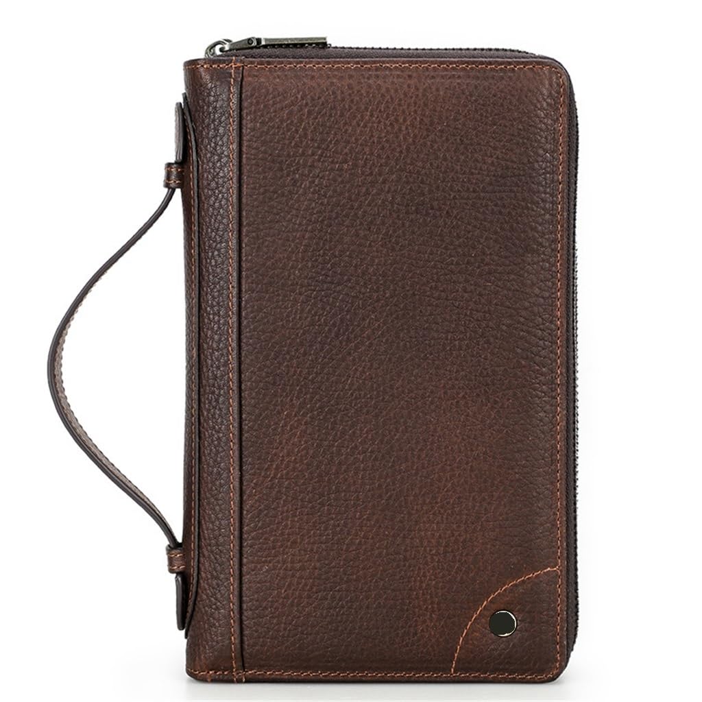 Sac à main rétro en cuir authentique pour homme maroquinerie haut de gamme avec pochette