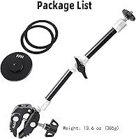 Vista 7 de Soporte magnético para teléfono totalmente metálico con súper abrazadera y brazo largo de 10 pulgadas para Magsafe, soporte ajustable para espejo