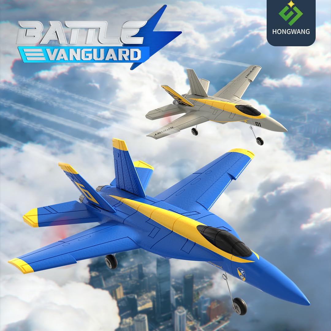 NULA Aereo radiocomandato per parco giardino, 2 canali, aereo hobby radiocomandato con girostabilizzazione a 6 assi, motori Dual Coreless, luce LED per adulti (giallo/4 batterie)