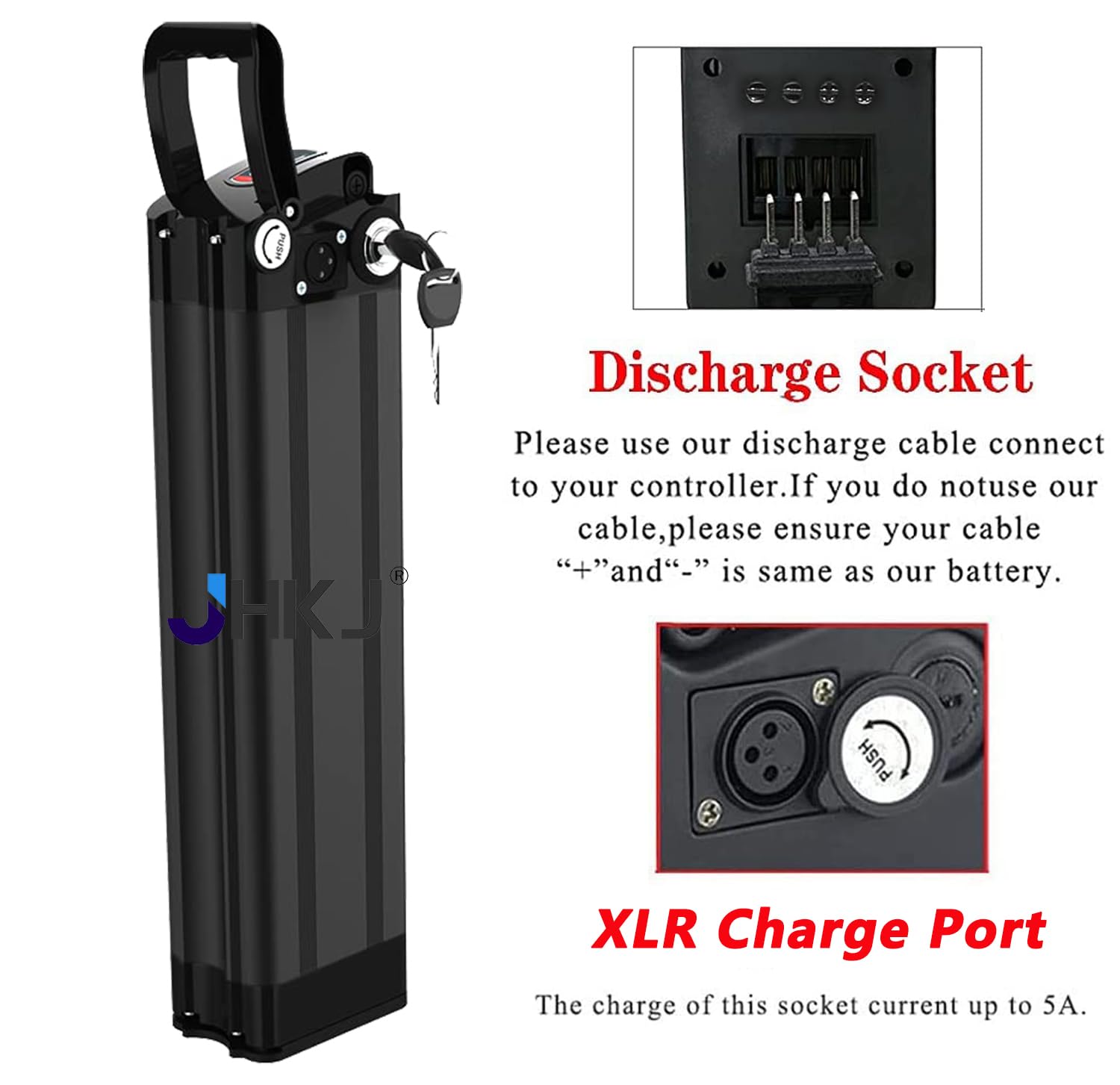 Batteria al Litio 36 V Batteria agli ioni di Litio 48 V 10 Ah 18 Ah Batteria Rimovibile 36 V 15 Ah 12 Ah 20 Ah per Motori 200 W a 900 W con Caricabatterie e Porta a 4 Pin,36v20ah