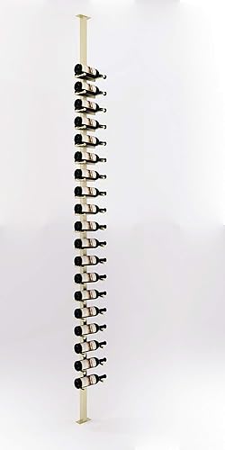 Vino Pins Post Kit Kit de estante flotante de corcho de una sola cara (bronce dorado, 20 botellas)