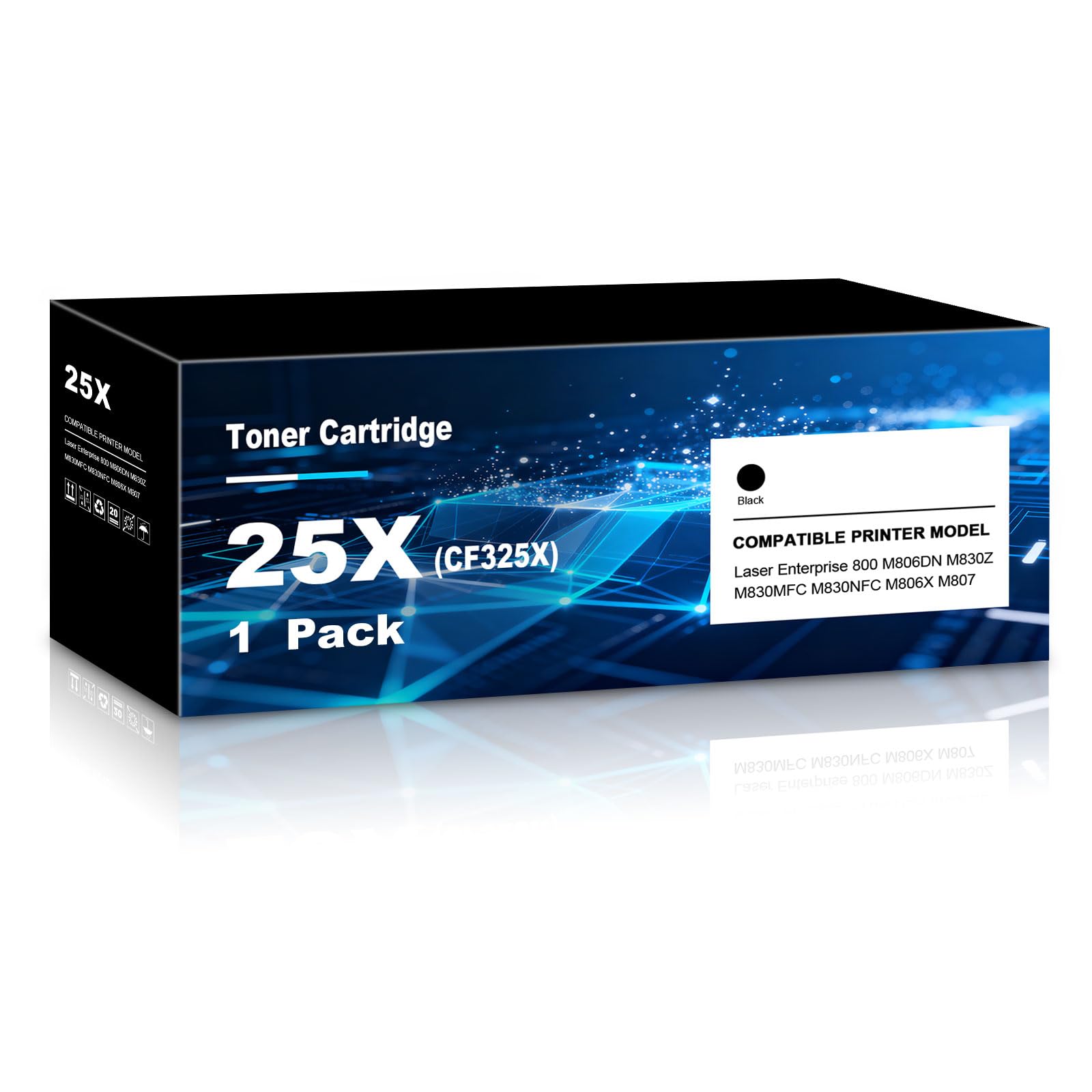 25 x kaseta z tonerem zamiennik do HP 25X CF325X LaserJet Enterprise MFP M830z M800 M806dn M806x M807 - z chipem (czarny, 1 opakowanie)