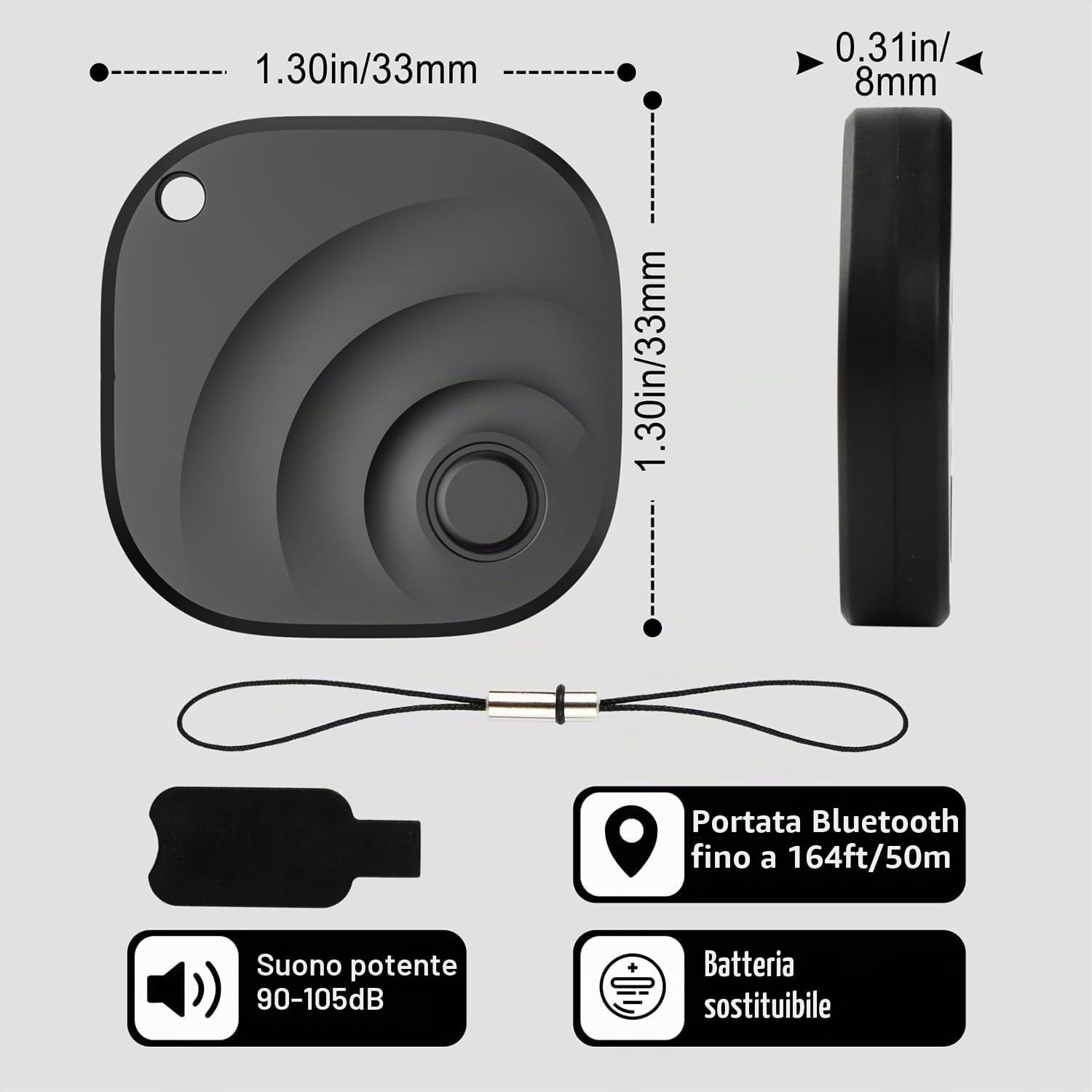 Reyke Tracker Android Smart Tag compatibile con Google Find My localizzatore per chiavi bagagli 4 pezzo