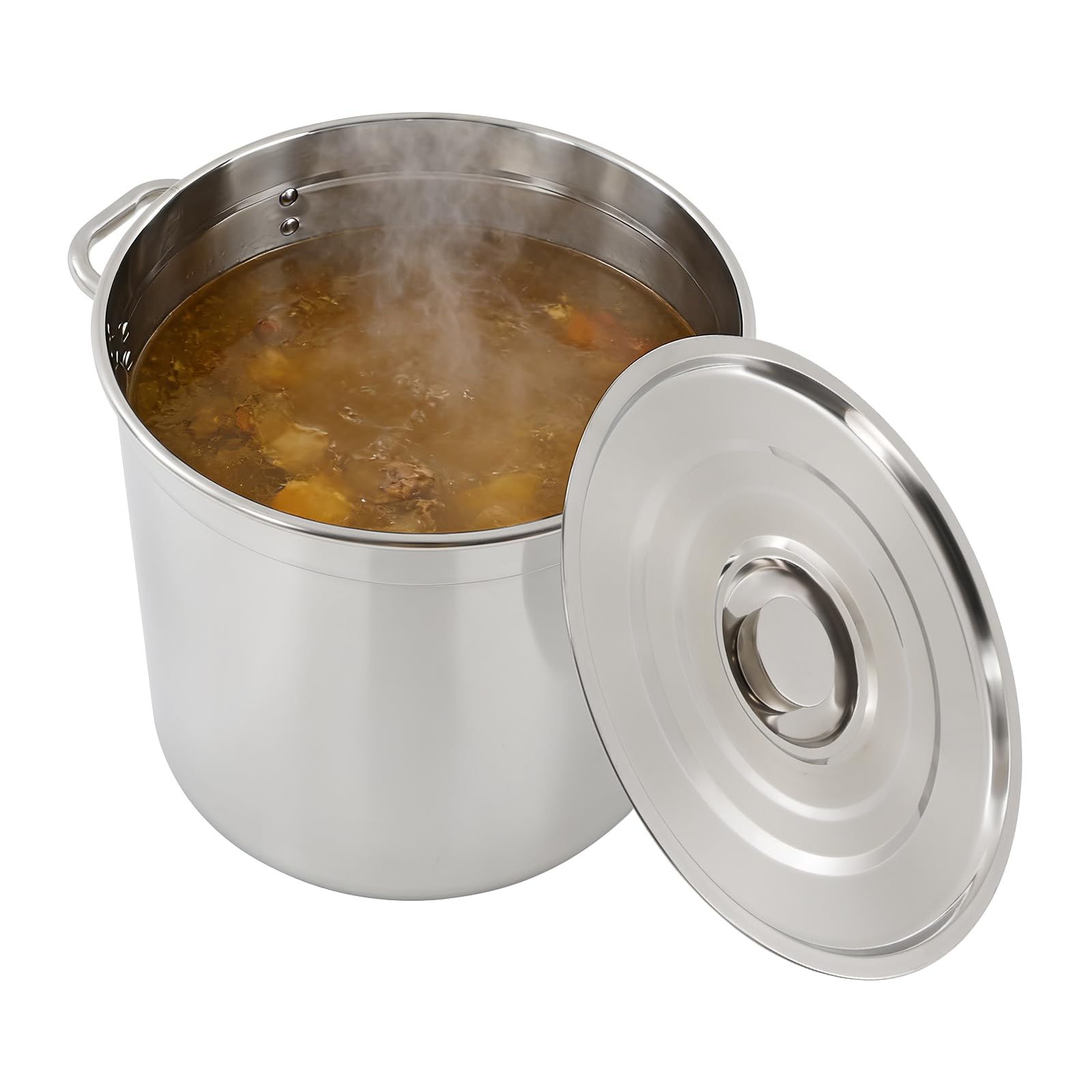 Garnek do zupy ze stali nierdzewnej 35 l z pokrywką Ø 35 cm | Pojemność ponad 35 l, otwór Ø 35 cm, z pokrywką, do gospodarstwa domowego i gastronomicznego, stal nierdzewna