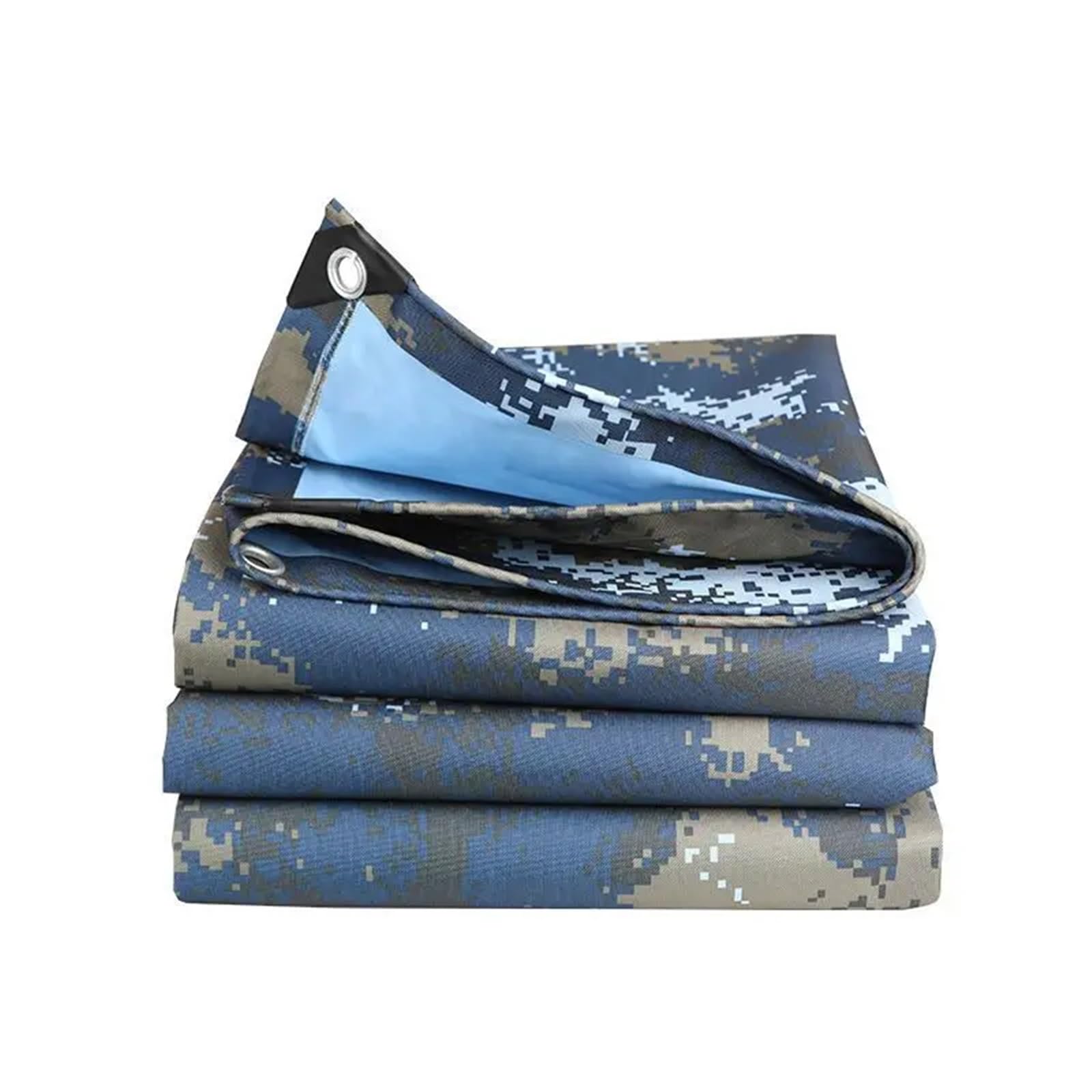Waterproof Tarp, Tarpaulin Outdoor Multicolor Multiple Sizes Car Garden Sun Shade Sail Cover(Blue Digital,3x3.0m)