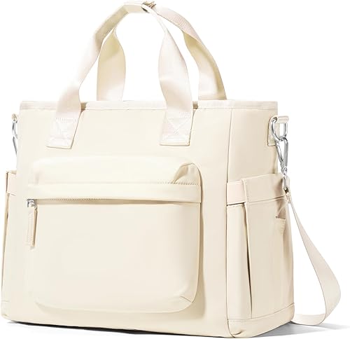 Lonchera beige para mujeres y hombres, bolsa de almuerzo aislada, bolsa de almuerzo grande para el trabajo, bolsas de almuerzo reutilizables, lindas