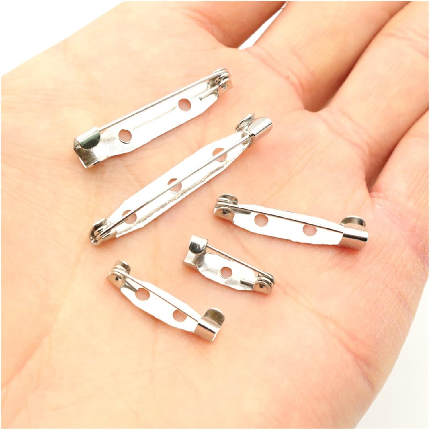 Back Clasp Brooch pin badges50pcs 15 20 25 30 35mm 40mm 7 Color Brooch Clip Base Pins Pins Brooch Blank Base For DIY Jewelry Making Supplies (Color : Mix, Size : 20mm) ( Color : Gold2 , Size : 30mm )