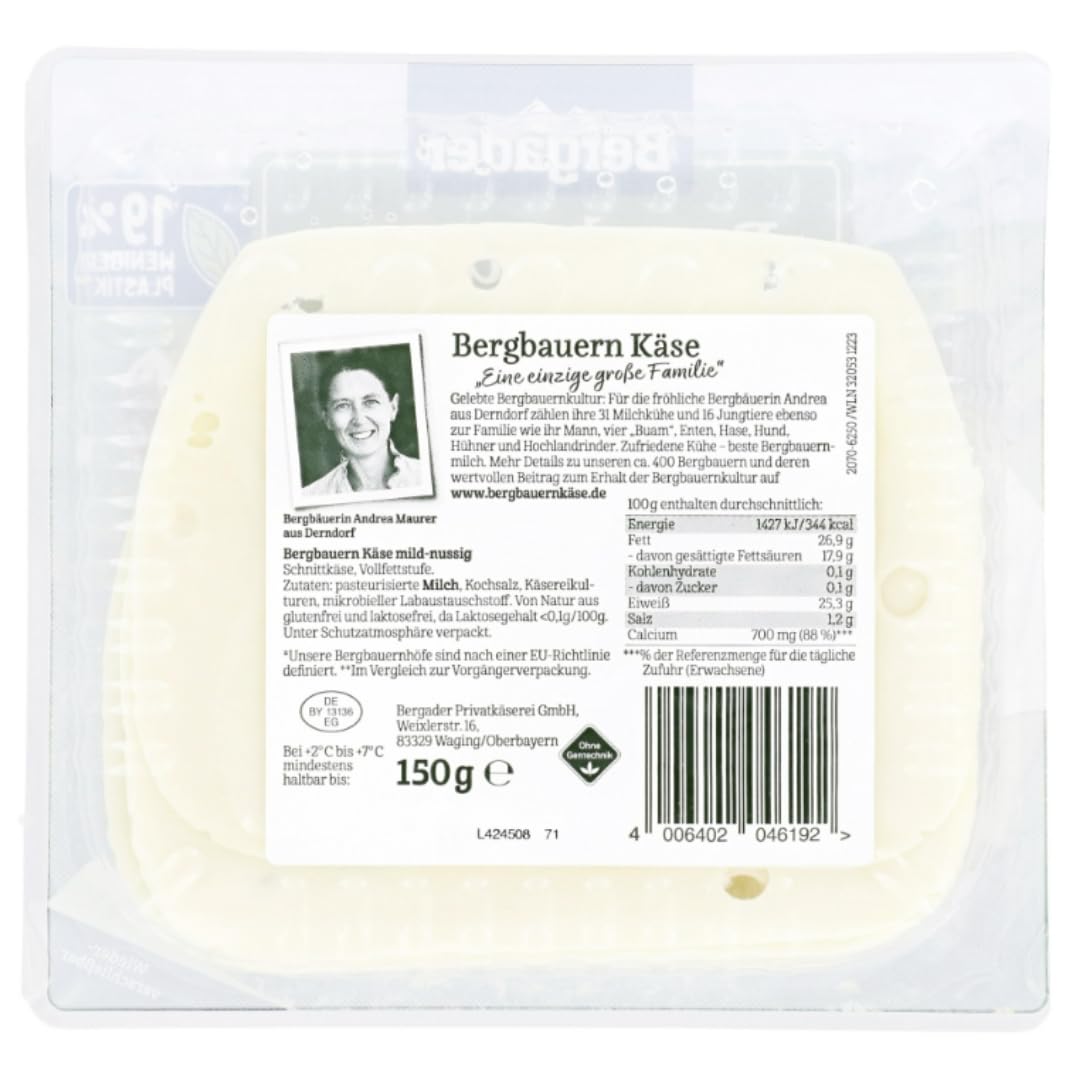 Beerggader Bergbauern Käse mild-nussig 150 Gramm, 4er