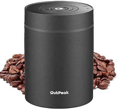 OUTPEAK Neo 2026 Auto Vacuum Coffee Canister, 0.75L Capacity for 10.58oz of Coffee Beans, One-Button Operation, Stainless Steel Food Storage Container with Scoop Black Champions Choice