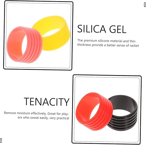 Miniatura 3 de INOOMP 14 unidades de anillo de goma de sellado de raqueta, agarre de bádminton, pelotas de tenis de colores, anillos de tenis, bandas de agarre de