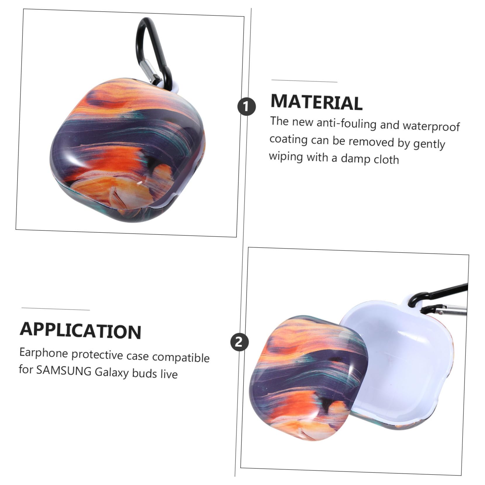 DOITOOL 3stücke Earphone Protective Case Cover Für Buds Live Stoßfest Mit Marmor-Muster Leicht Zu Reinigen Und Tragbar Für Sicheren Schutz Ihrer Ohrhörer