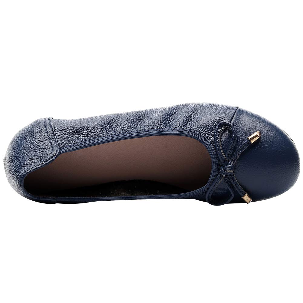 rismart Donna Basse Ballerine Pieghevole Danza Bowknot Morbido Scivolare su Scarpe