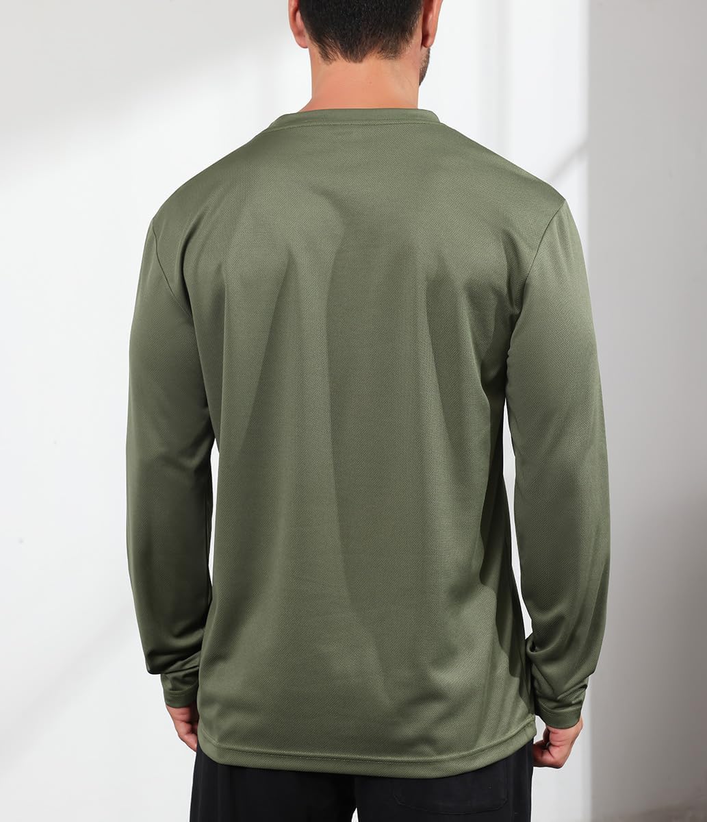 3 Pack Men's Long Sleeve Shirts Quick Dry Moisture Wicking Lightweight Sun Protection T Shirt for Running Outdoor Activities - Image 2