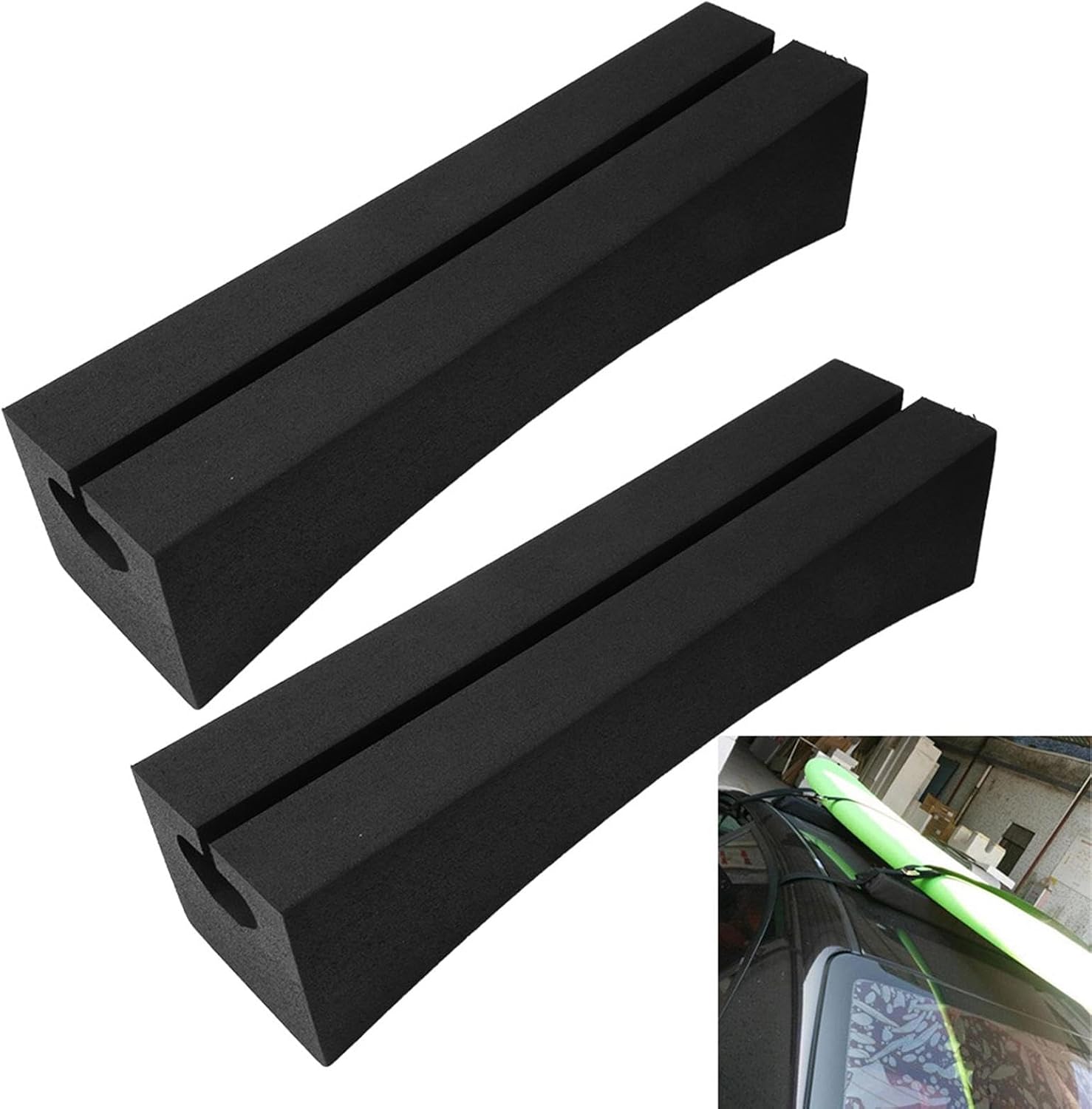 2 Pieces Car Top Kayak Carrier Accessory Sturdy Easy to Install Repair Parts Black High Performance Supplies Roof Rack Pad, Oval