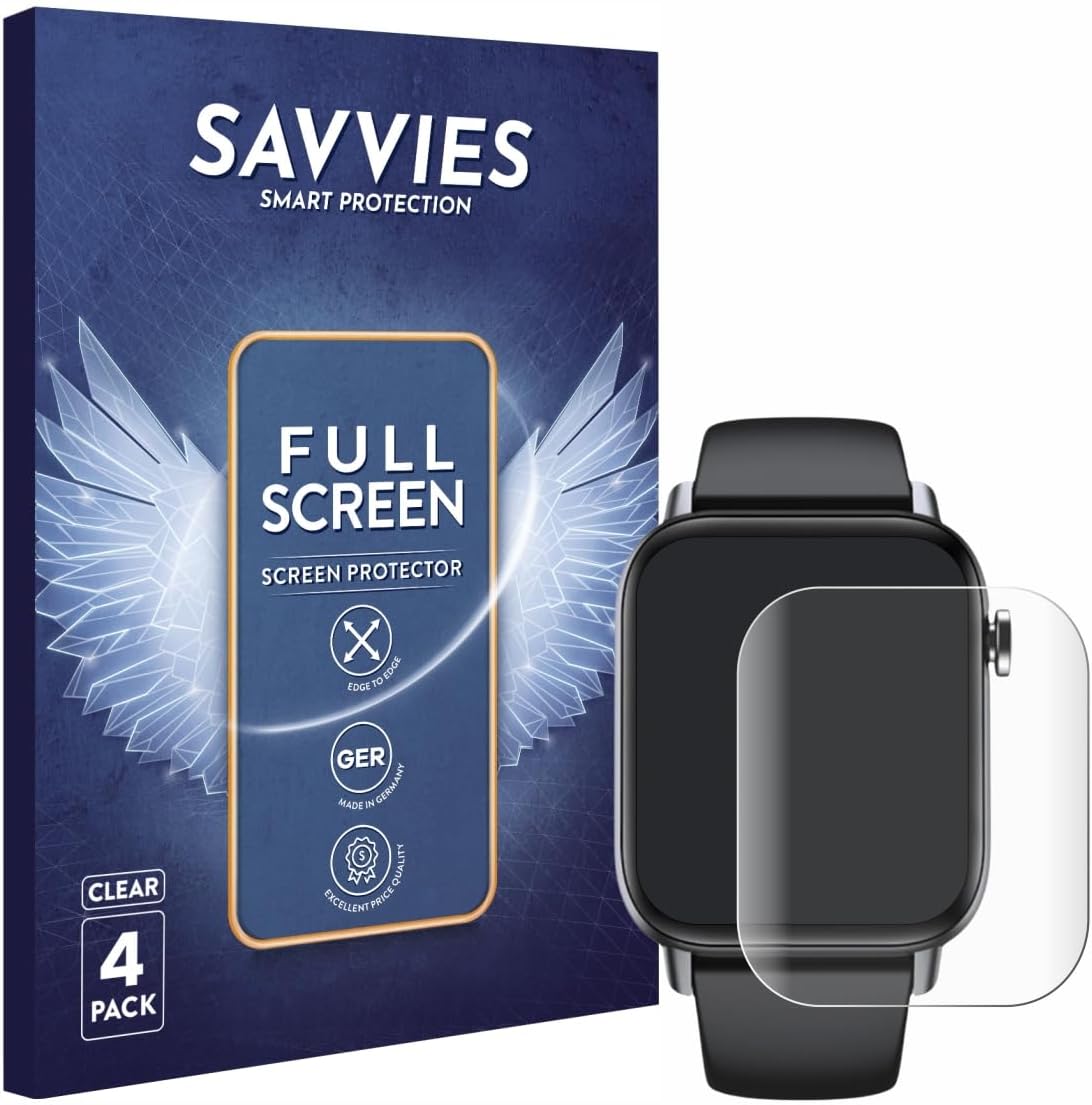 (4 Pack Full-Screen Protection Film Compatible with Gard Pro Health Smartwatch 2+ Full Cover Screen Protector 3D Curved [Edge to Edge]