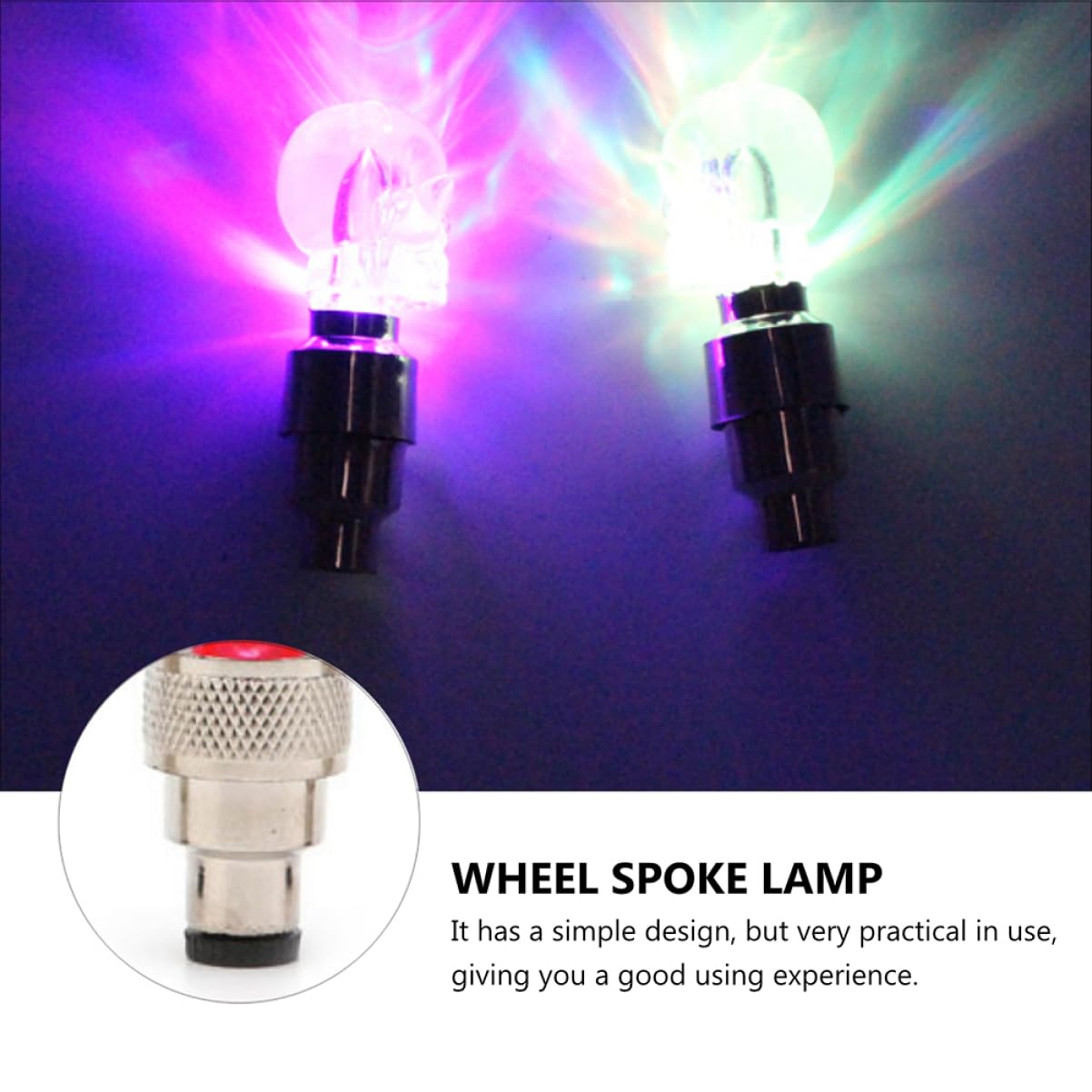 Happyyami Luce della Valvola della Bicicletta Torcia Elettrica A LED Ciclismo Ciclo Strada Faro Anteriore Luci dei Raggi della Bici Auto Leggero Ruota Biciclette Plastica