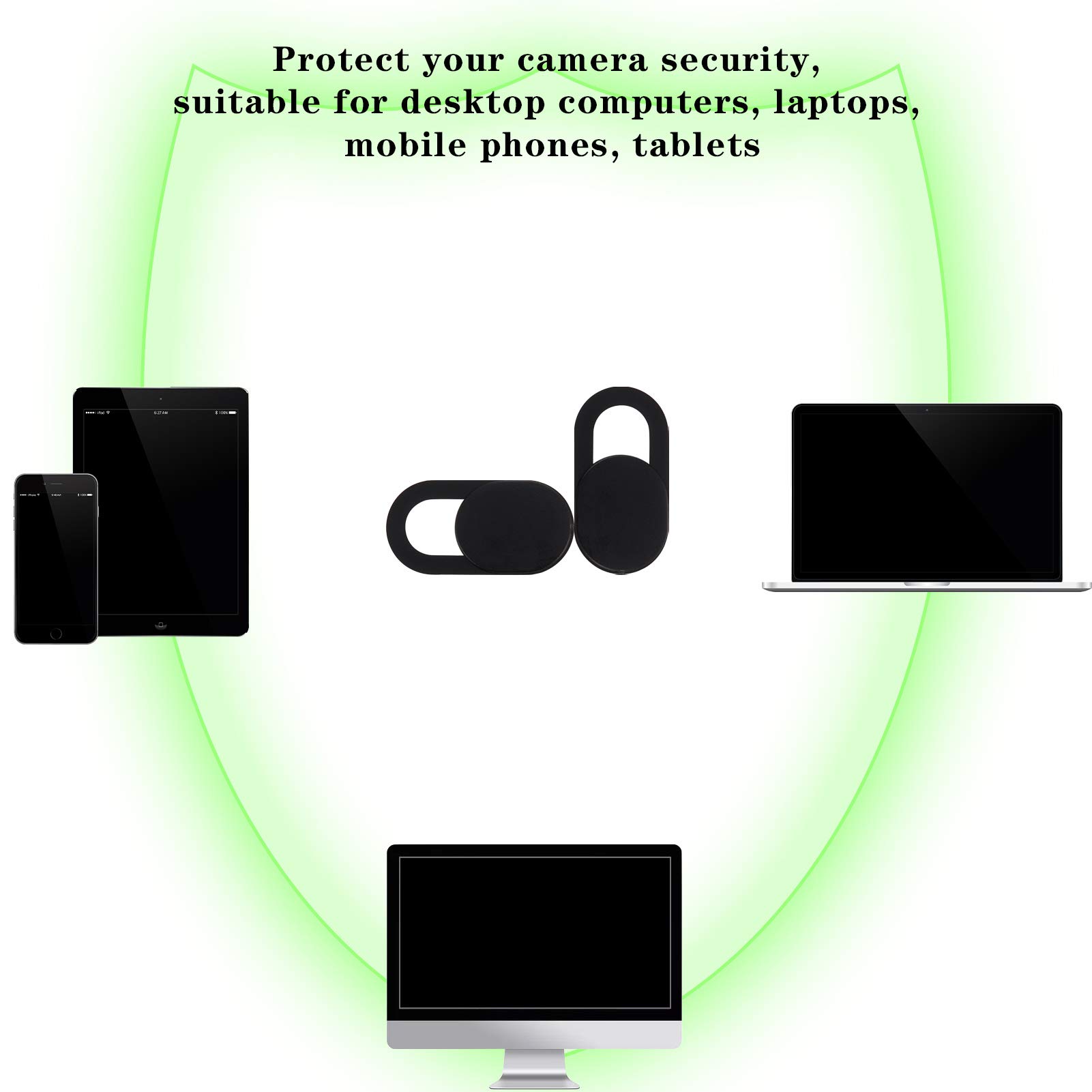 Cache Webcam - Lot De 24 - 18x9x0.8 Mm - Plastique Fin, Boîte Rangement - Pour PC Portable, Smartphone, Tablette
