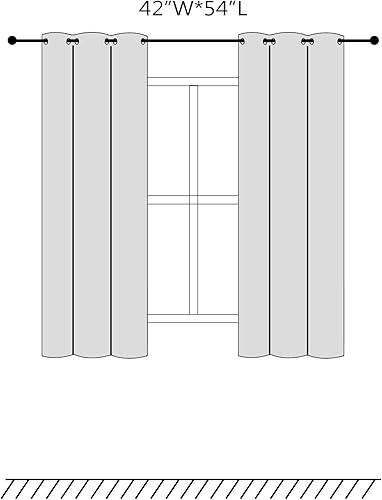 Miniatura 8 de Cortinas opacas para dormitorio, con aislamiento térmico y bloqueo de luz, para oscurecer la habitación, cortinas con ojales sólidos para ventana de
