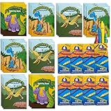 Mini Dinosaur Coloring Books For Kids - 24 Pcs Cute Coloring Book with 8 Packs Crayons Dinosaur Party Favors Coloring Book, Great For Dinosaur Birthday Party Favors Kids Activity Book Travel Activity