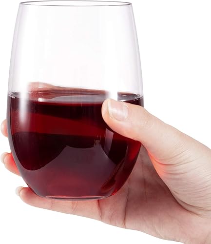 Miniatura 4 de hotder Juego de 4 copas de vino de plástico irrompibles para el hogar, fiestas, 16 onzas, Tritan, sin tallo, para uso en exteriores, irrompibles,