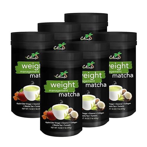 CAcafe Té matcha de cúrcuma con vinagre de sidra de manzana, 0.03 oz de azúcar añadido, 0.23 onzas de proteína, mezcla de superalimentos de ACV,