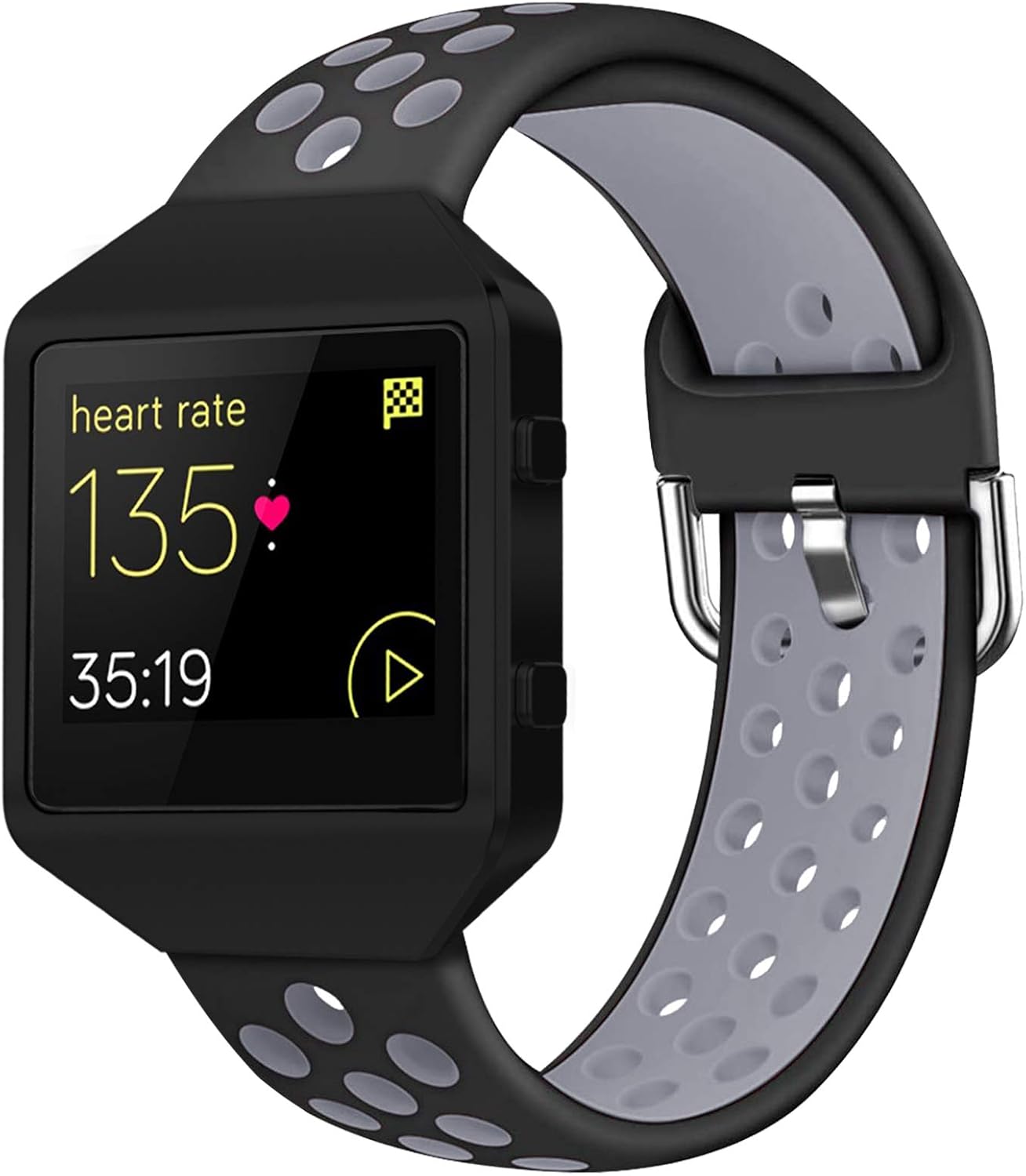 Acrbiutu Bands Compatible with Fitbit Blaze, Soft Silicone Breathable Replacement Sport Accessory Strap Wristband with Metal Frame for Fitbit Blaze Smart Fitness Watch Women Men