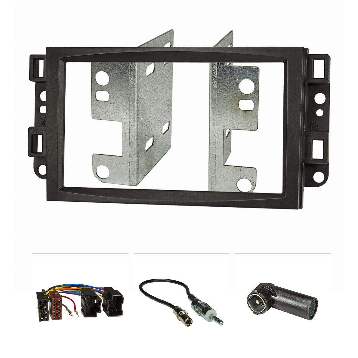 tomzz Audio 2406-006 Doppel DIN Radioblende Set kompatibel mit Chevrolet Aveo Captiva Epica mit Einbaukit Radioadapter ISO Antennenadapter ISO DIN