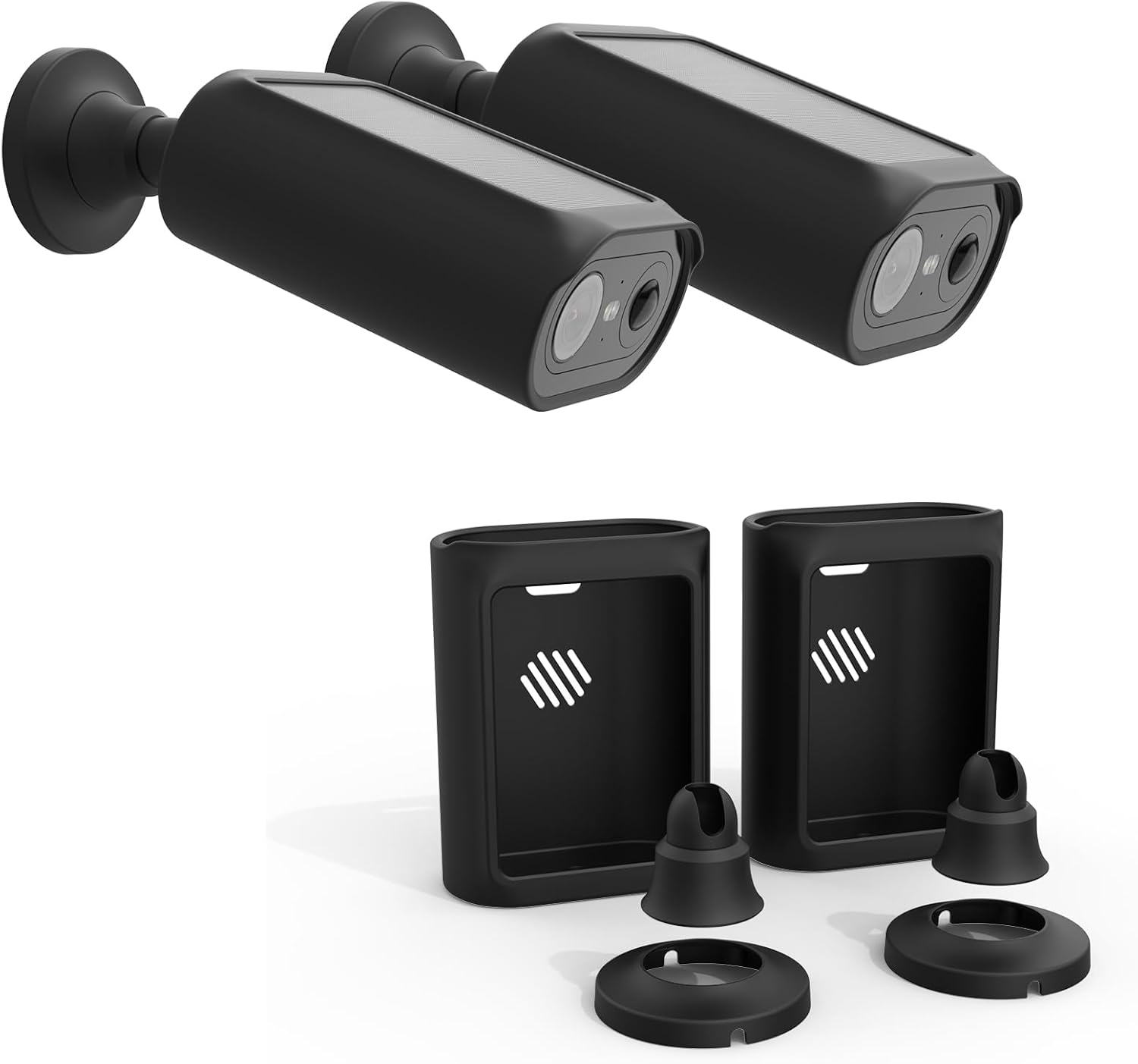 Protective Silicone Housing Cover Skin for AOSU SolarCam P1 SE and AOSU SolarCam P1 Max Cameras,Compatible with AOSU Solar Security Cameras Wireless Outdoor Accessories (2 Pack,Black)