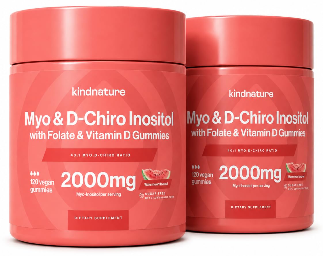 kindnature Myo-Inositol &amp; D-Chiro Inositol Gummies with Vitamin D &amp; Folate - Ideal 40:1 Ratio - 30 Day Supply (2)