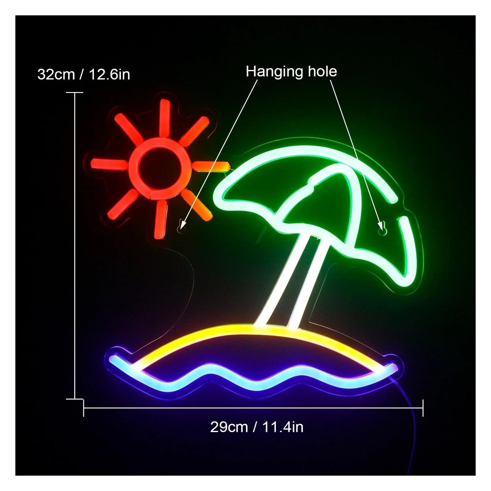 Carino Arte Illuminazione Festa Forniture Matrimonio Bar Spiaggia Sole Decorazione Parete Design per unico Con Interruttore LED per Luci al per neon