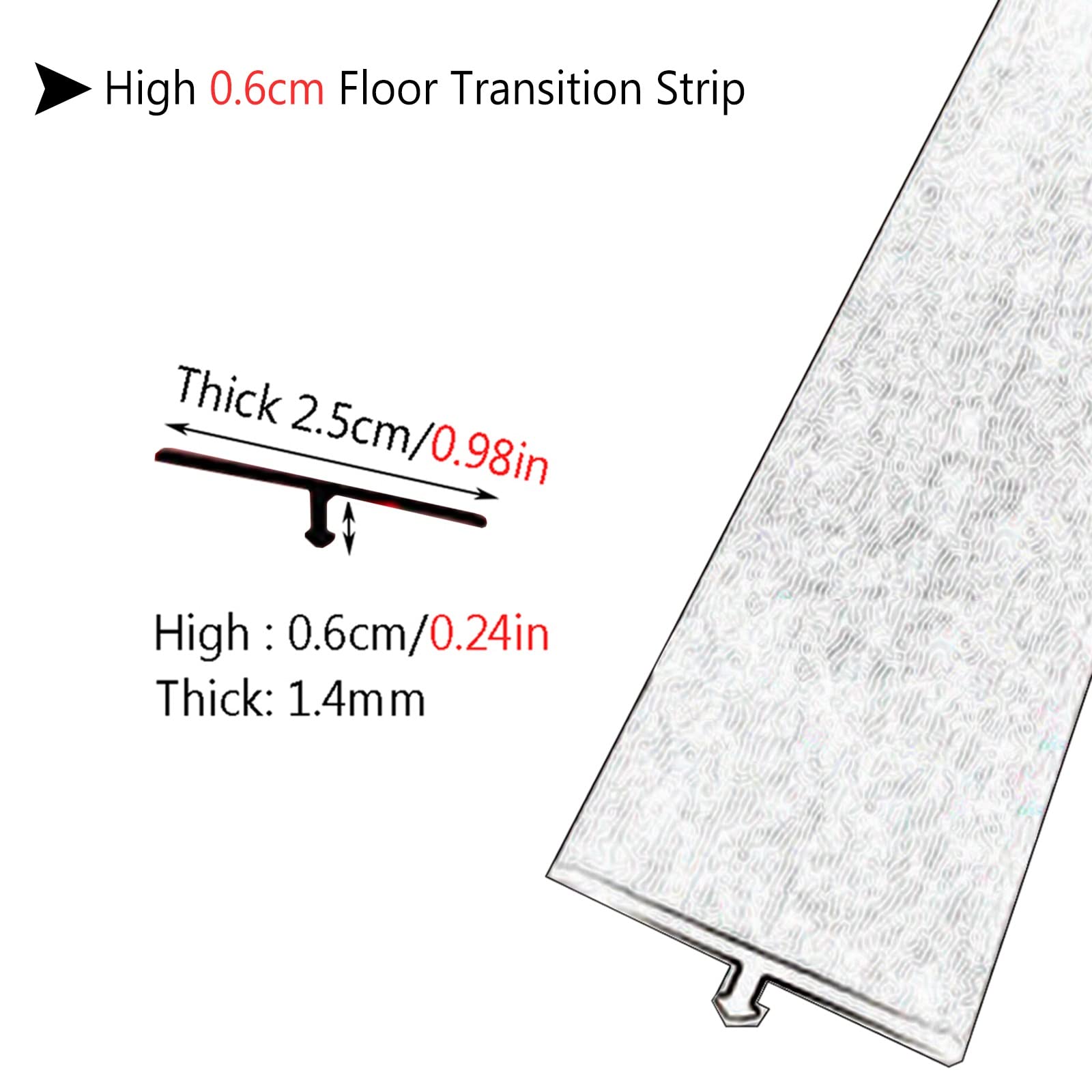 Reductor de suelo laminado de vinilo para suelos irregulares, bordes impermeables con acabado de grano de madera, ideal para puertas y balcones