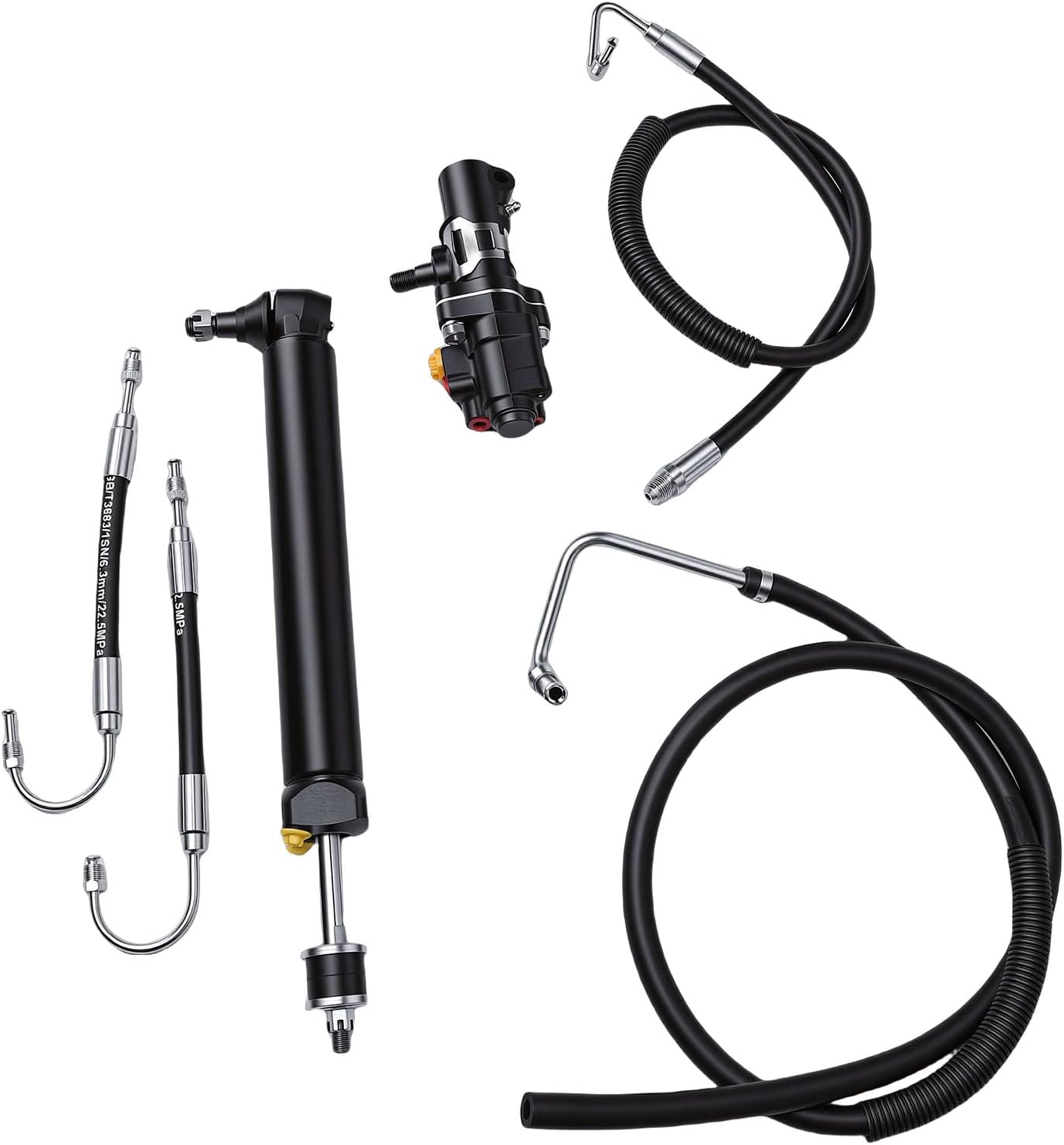MAVIS LAVEN Power Steering Valve Cylinder Hose Kit, Metal, Leakproof Performance, Replacement for Chevy Full Size 1960 1964, Easy Installation