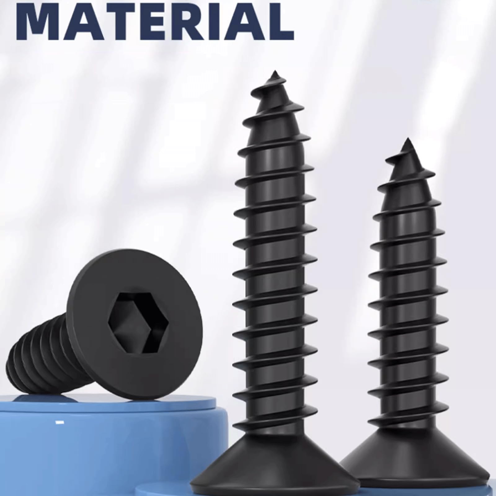 Tornillos de fijación M3 M4 M5 Tornillo de rosca hexagonal chapado en negro 100 piezas Tornillo autorroscante de cabeza plana Allen Tornillos