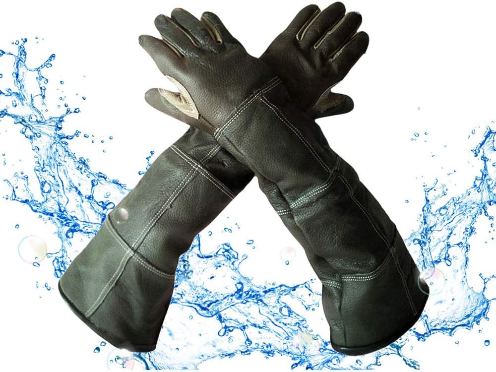 YBB Waterproof Animal Handling Gloves, Anti-Scratch/Bite Protective Long Gloves for Pet Cat Bathing Dog Bird(M)
