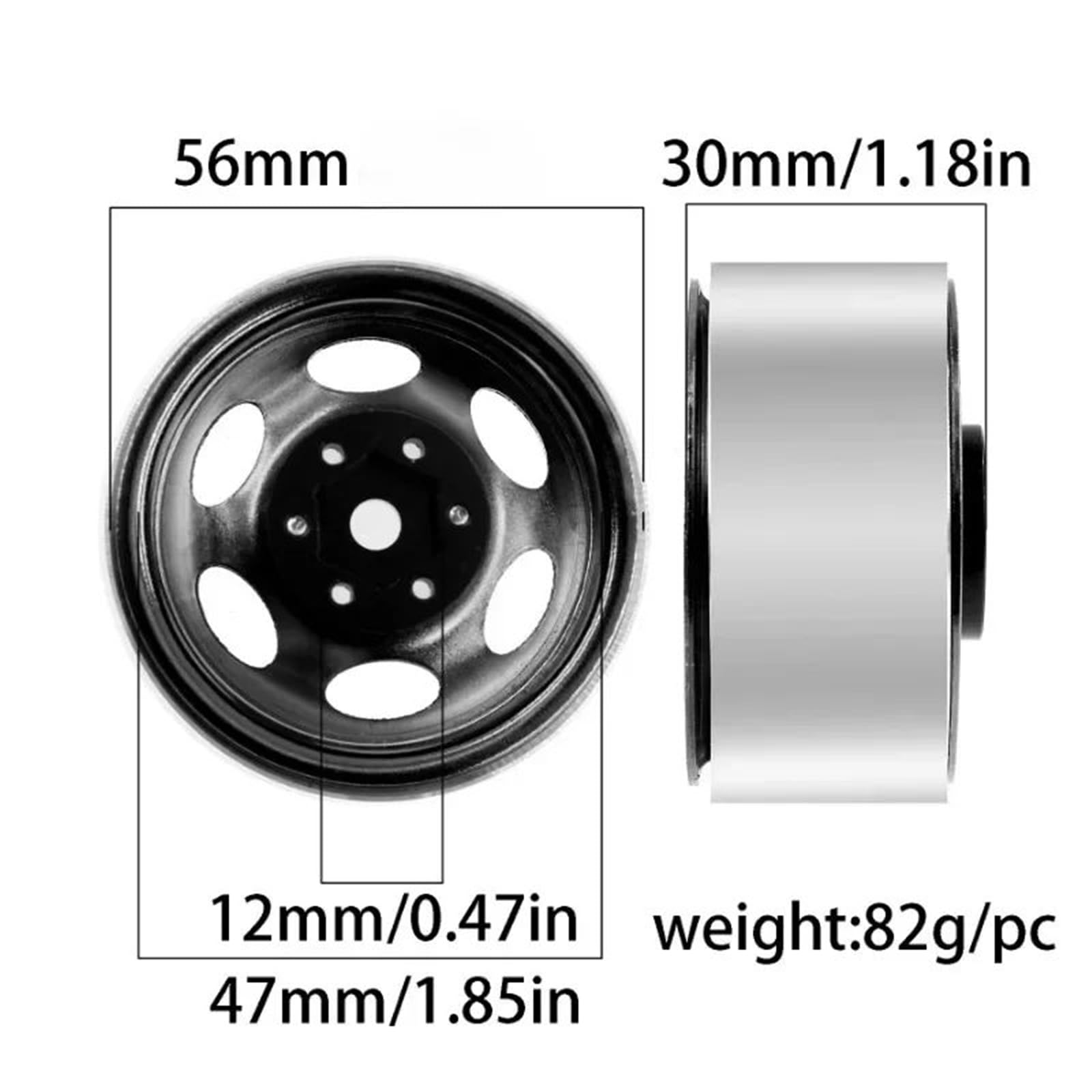 Cerchi Rc 4 Pezzi 1.9 Pollici Beadlock Wheel Rim Set Hub Per Axial Per Scx10 Ii 90046 Iii Axi03007 Per Trx4 D90 1/10 Car Ricambi Modellini RC
