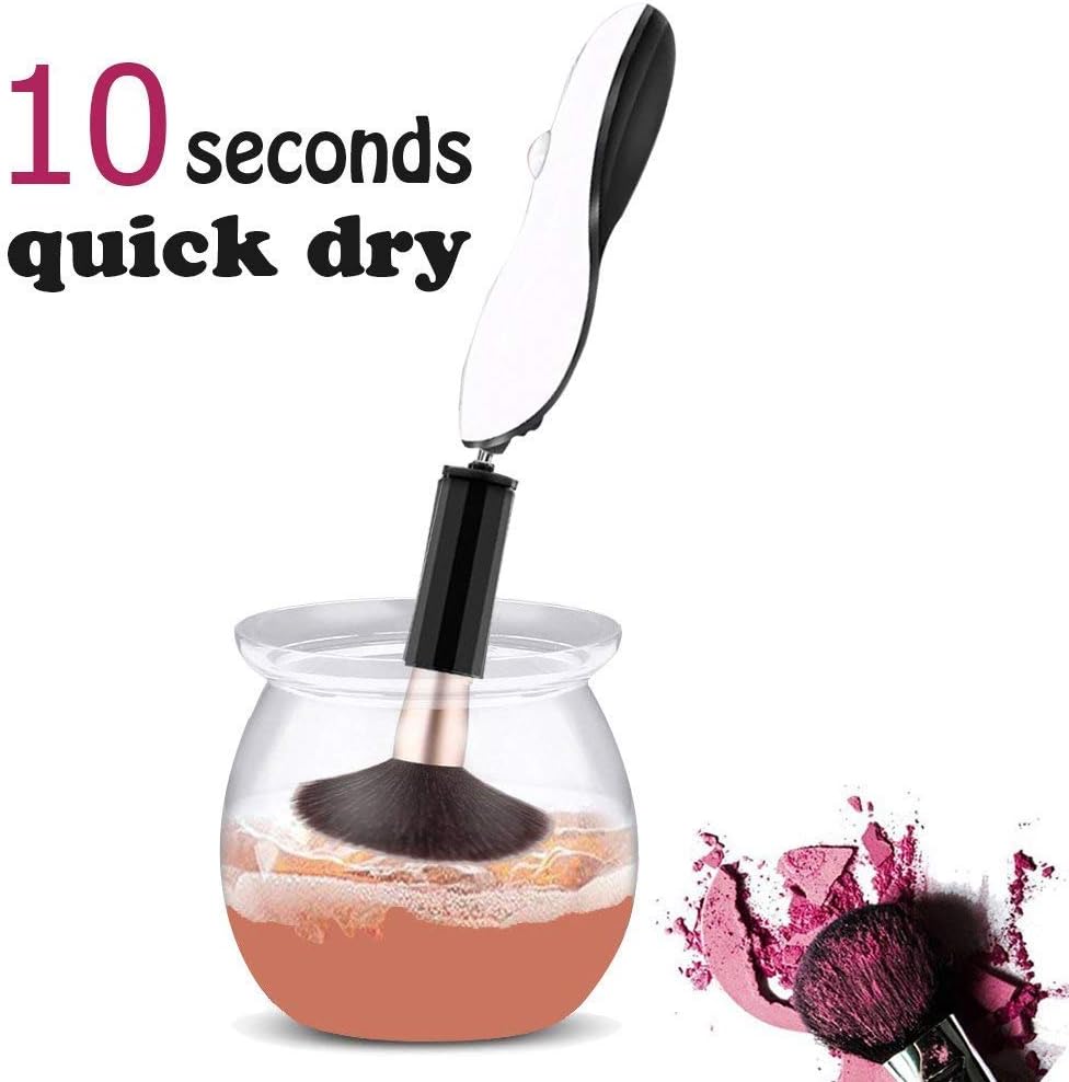 Makeup Brush Cleaners Machine,brushes holders Drier Automatic Completely Clean in Seconds and Dry in 360 Rotation with 8 Rubber Holders, Suit for All size Makeup Brushes by VIKILY