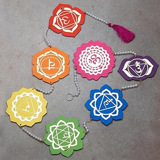 Engineered Wood Seven Chakra Wall Hanging Decor,Perfect Mandir & Home De...